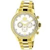 Luxurman Men's Diamond Liberty Watch 2ct Yellow Gold Plated White MOP