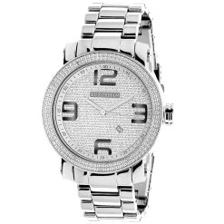 Luxurman Men's Diamond Watch 0.12ct Oversized Phantom
