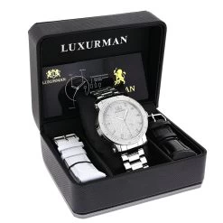 Luxurman Men's Diamond Watch 0.12ct Stainless Steel Band 8 Luxurman Men's Diamond Watch 0.12ct Stainless Steel Band -Watch Store luxurman mens diamond watch 012ct stainless steel band 4