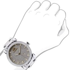 Luxurman Men's Diamond Watch 0.12ct Two-Tone Gold Plated Stainless Steel -Watch Store luxurman mens diamond watch 012ct two tone gold plated stainless steel 3 20211214