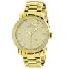 Large Luxurman Men's Diamond Watch 0.12ct Yellow Gold Plated Phantom