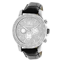 Luxurman Men's Diamond Watch 0.25 Ct Freeze