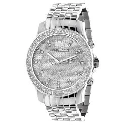 Luxurman Men's Diamond Watch 0.25 Ct