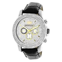 Luxurman Men's Diamond Watch 0.25ct With Leather Watch Band