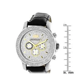 Luxurman Men's Diamond Watch 0.25ct With Leather Watch Band -Watch Store luxurman mens diamond watch 025ct leather watch band p 46659 ruler