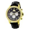 Luxurman Men's Diamond Watch 0.2ct Black MOP Liberty Yellow Gold Plated