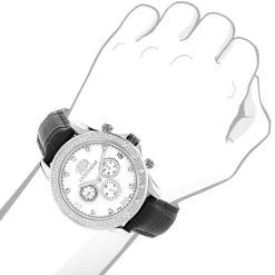 Luxurman Men's Diamond Watch 0.2ct Swiss Quartz Liberty W Leather Band -Watch Store luxurman mens diamond watch 02ct swiss quartz liberty w leather band bod