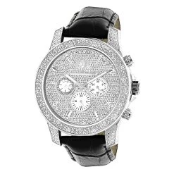 Luxurman Men's Diamond Watch 0.50 Ct Freeze