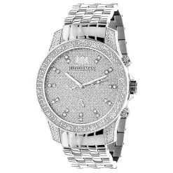 Luxurman Men's Diamond Watch 0.50 Ct