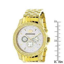 Luxurman Men's Diamond Watch 0.5ct Yellow Gold Plated 9 Luxurman Men's Diamond Watch 0.5ct Yellow Gold Plated -Watch Store luxurman mens diamond watch 050 ct yellow p 35222 ruler