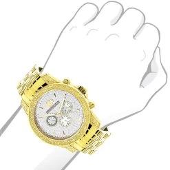 Luxurman Men's Diamond Watch 0.5ct Yellow Gold Plated 7 Luxurman Men's Diamond Watch 0.5ct Yellow Gold Plated -Watch Store luxurman mens diamond watch 050 ct yellow p 35222bod