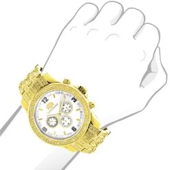 Luxurman Men's Diamond Watch 1ct. Yellow Gold -Watch Store luxurman mens diamond watch 1ct yellow gold p 9323bod