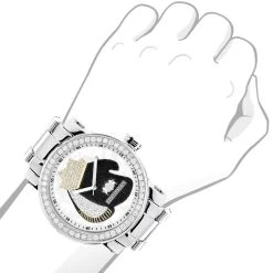 Luxurman Men's Diamond Watch With Boxing Gloves 4 CT Southpaw Edition -Watch Store luxurman mens diamond watch with boxing gloves 45ct southpaw edition bod