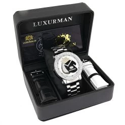 Luxurman Men's Diamond Watch With Boxing Gloves 4 CT Southpaw Edition -Watch Store luxurman mens diamond watch with boxing gloves 45ct southpaw edition box