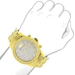 Luxurman Men's Diamond Watch Yellow Gold Tone 1ct -Watch Store luxurman mens diamond watch yellow gold tone 1ct 3