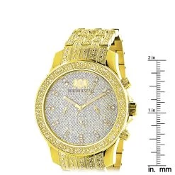 Luxurman Men's Diamond Watch Yellow Gold Tone 1ct -Watch Store luxurman mens diamond watch yellow gold tone 1ct ruler