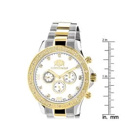 Luxurman Men's Diamond 18k Yellow White Gold Plated Swiss Quartz Liberty Watch 9 Luxurman Men's Diamond 18k Yellow White Gold Plated Swiss Quartz Liberty Watch -Watch Store luxurman mens diamond watches 18k yellow white gold plated swiss quartz liberty ruler