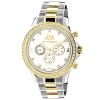 Luxurman Men's Diamond Yellow White Gold Plated Swiss Quartz Liberty Watch