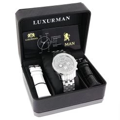 Luxurman Men's Real Diamond Watch 0.25ct -Watch Store luxurman mens real diamond watch 020ct p 35220 box 1