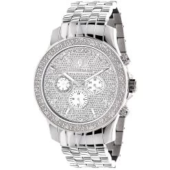 Watch Store 7 Luxurman Men's Real Diamond Watch 0.25ct