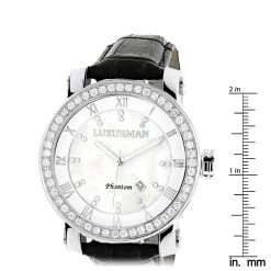 Luxurman Men's VS Diamond Watch 4 Ct White MOP -Watch Store luxurman mens vs diamond watch 450ct white mop p 8271 ruler