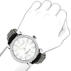 Luxurman Men's VS Diamond Watch 4 Ct White MOP -Watch Store luxurman mens vs diamond watch 450ct white mop p 8271bod