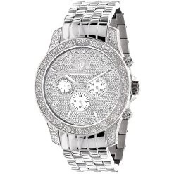 Luxurman Men's Designer Diamond Watch 0.50ct