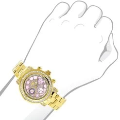 Luxurman Montana Ladies Diamond Watch 2ct Yellow Gold Plated Pink MOP -Watch Store luxurman montana ladies diamond watch 2ct yellow gold plated pink mop 3