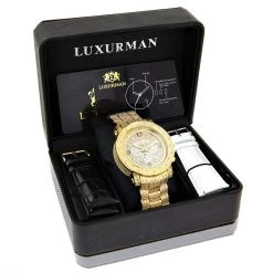 Luxurman Oversized Iced Out Men's Diamond Watch Yellow Gold 2ct -Watch Store luxurman oversized iced out mens diamond watch yellow gold 2ct 4
