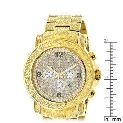 Luxurman Oversized Iced Out Men's Diamond Watch Yellow Gold 2ct -Watch Store luxurman oversized iced out mens diamond watch yellow gold 2ct ruler