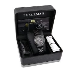 Luxurman Oversized Women's Black Diamond Watch 2.15ct 8 Luxurman Oversized Women's Black Diamond Watch 2.15ct -Watch Store luxurman oversized womens black diamond watch 215ct p 49387box