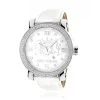 Luxurman Phantom Large Diamond Watch For Men Leather Band White MOP 0.12ct