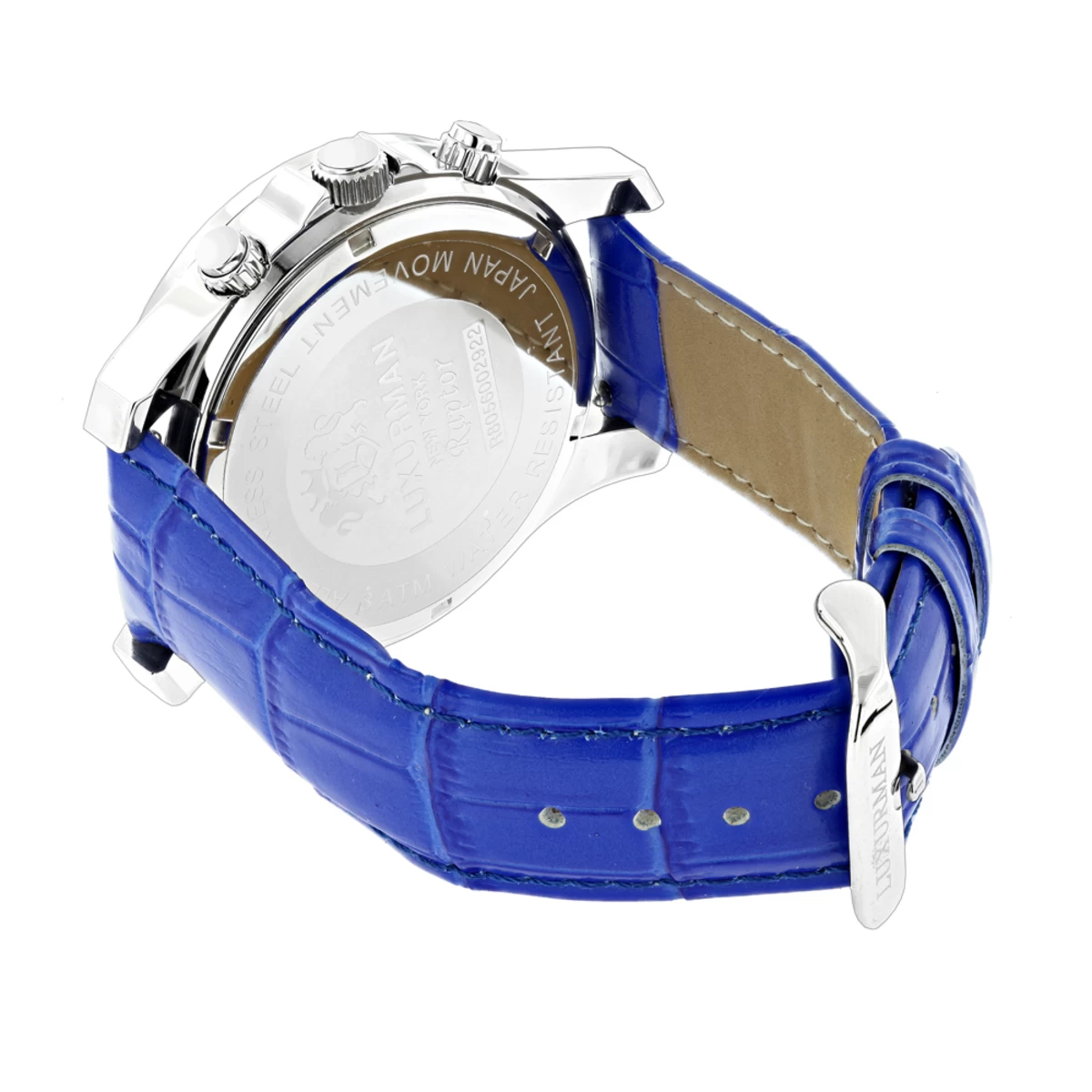Luxurman Raptor Men's Diamond Watch With 0.25ct Blue MOP W Leather Strap 2 Luxurman Raptor Men's Diamond Watch With 0.25ct Blue MOP W Leather Strap - Image 2