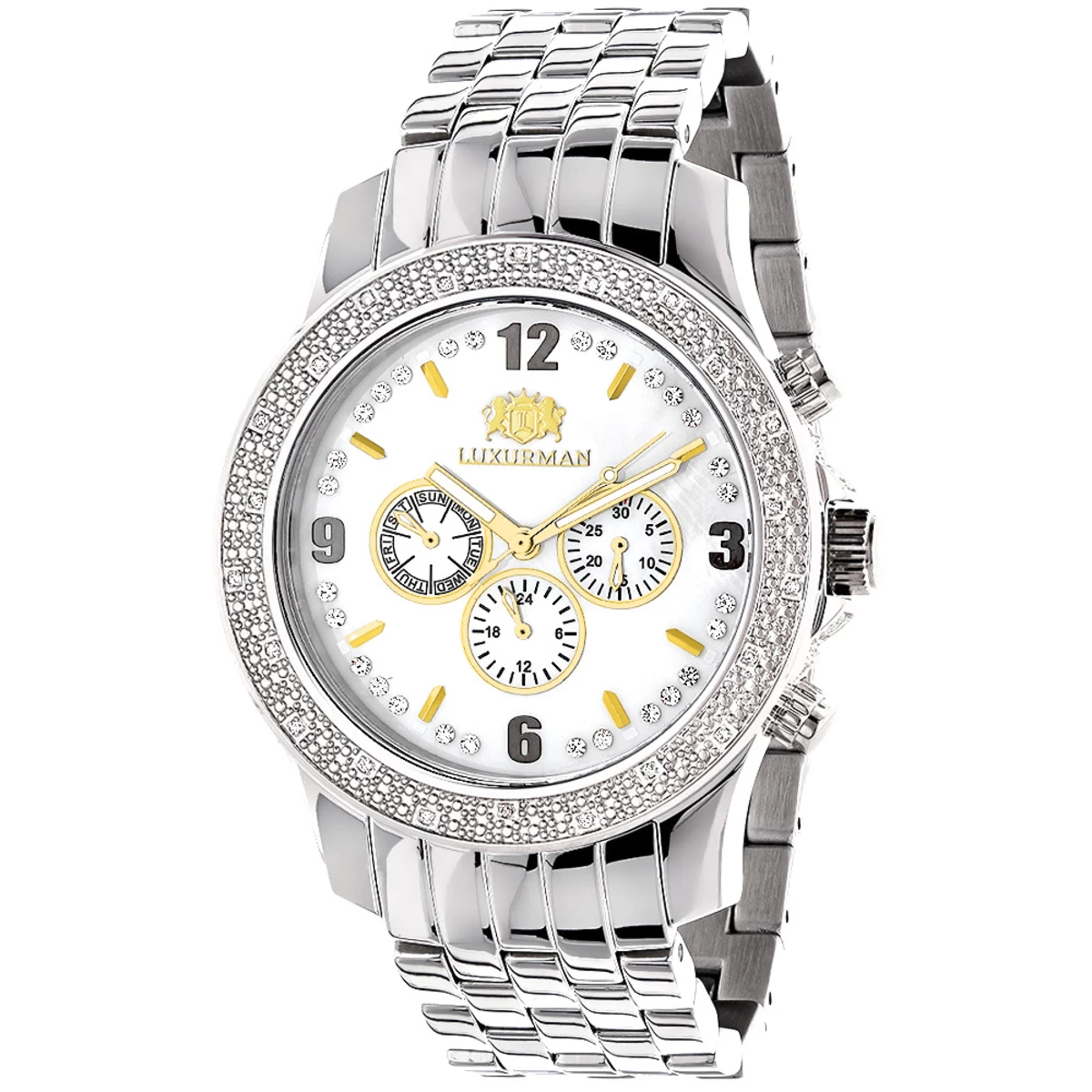 Luxurman Raptor Two-Tone Men's Diamond Watch 0.25ct 1 Luxurman Raptor Two-Tone Men's Diamond Watch 0.25ct