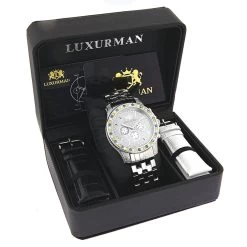 Luxurman Raptor Unique Men's Multicolor Diamond Watch 3.75ct -Watch Store luxurman raptor unique mens multicolor diamond watch 375ct box