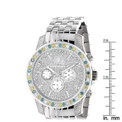 Luxurman Raptor Unique Men's Multicolor Diamond Watch 3.75ct -Watch Store luxurman raptor unique mens multicolor diamond watch 375ct ruler