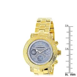 Luxurman Real Diamond Watch For Women 0.3ct Yellow Gold Plated Montana -Watch Store luxurman real diamond watch for women 03ct yellow gold plated montana ruler