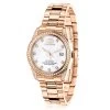 Luxurman Rose Gold Plated Diamond Watch For Women Tribeca Swiss Quartz
