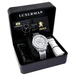 Luxurman Iced Out Men's Diamond Watch 1.25ct -Watch Store luxurman watches iced out mens diamond watch 125ct 4