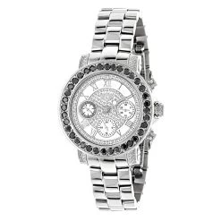 Luxurman Ladies Black Diamond Watch 2.50ct