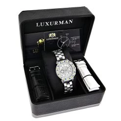 Luxurman Ladies White Yellow Blue Diamonds Watch 2.75ct -Watch Store luxurman watches ladies color diamond watch 275ct p 35269 4