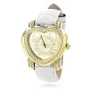 Luxurman Ladies Diamond Heart Watch 0.30ct Yellow Gold Plated