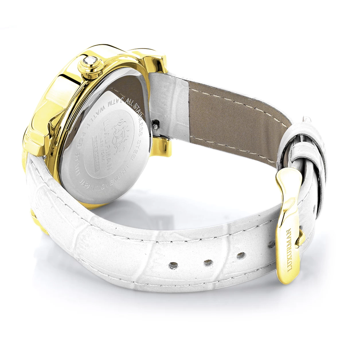 Luxurman Ladies Diamond Heart Watch 0.30ct Yellow Gold Plated 2 Luxurman Ladies Diamond Heart Watch 0.30ct Yellow Gold Plated - Image 2