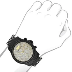 Luxurman Watches Men's Black Diamond Watch 2.25ct -Watch Store luxurman watches mens black diamond watch 225ct bod