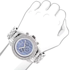 Luxurman Men's Diamond Watch 0.25ct Blue -Watch Store luxurman watches mens diamond watch 025ct blue p 9303bod