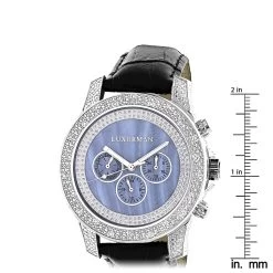 Luxurman Men's Diamond Watch 0.50ct Blue Freeze -Watch Store luxurman watches mens diamond watch 050ct blue freeze p 9712 ruler