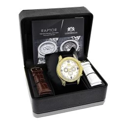 Luxurman Men's Leather Band Diamond Watch 0.50ct -Watch Store luxurman watches mens diamond watch 050ct p 8501box