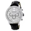 Men's Diamond Watch 3 Carat Swiss Mvt Black Leather Band Luxurman Liberty