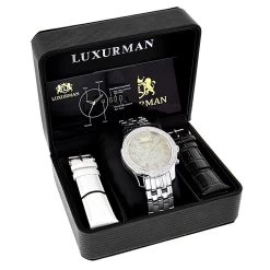 Luxurman Men's Diamond Wristwatch 0.25ct -Watch Store luxurman watches mens diamond wristwatch 025ct p 9285box