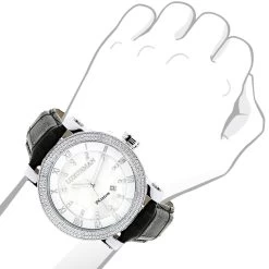 Luxurman Men's VS Diamond Watch .18ct White MOP -Watch Store luxurman watches mens vs diamond watch 18ct white mop p 9699bod